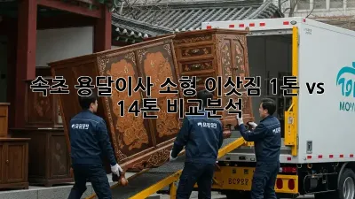 속초 용달이사: 소형 이삿짐, 1톤 vs 1.4톤 비교분석